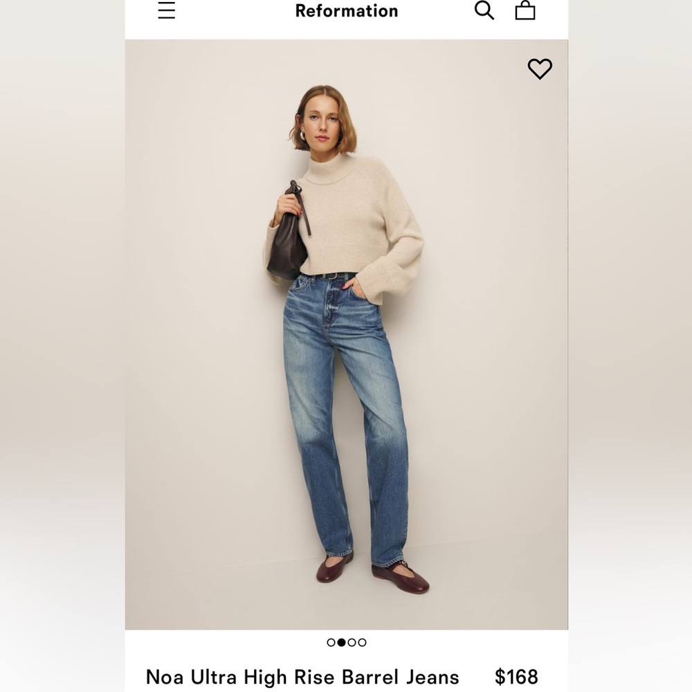 Size 29 Reformation Barrel leg jeans - NEW WITH TAGS!
